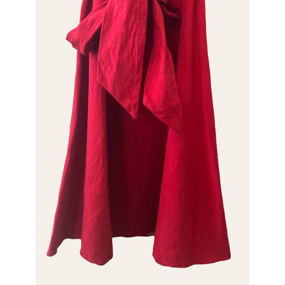 Zara Red Off-The-Shoulder Ruffle Smocked A-Line Belted Mini Dress Size XS - Picture 6 of 6